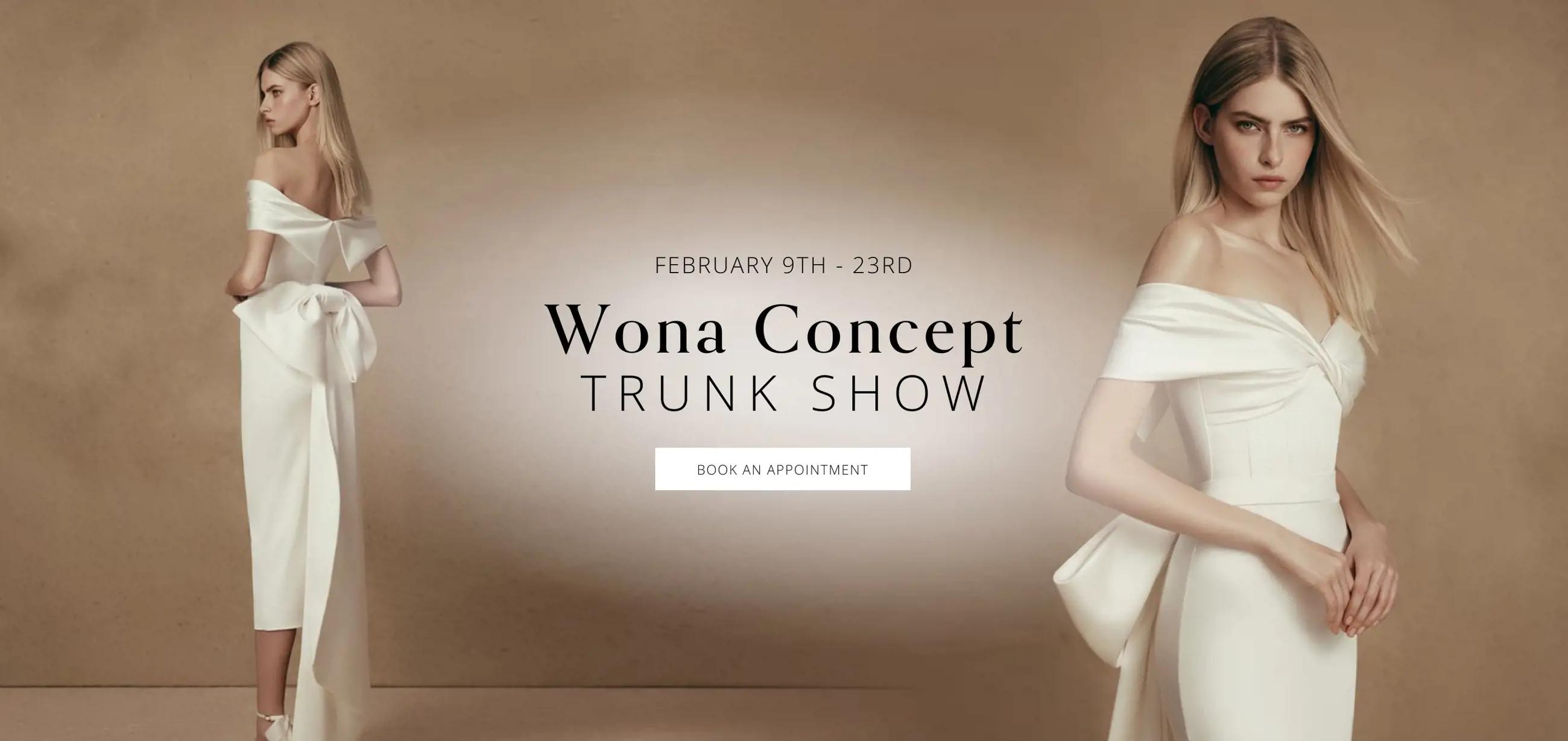 "Wona Concept Trunk Show" banner for desktop