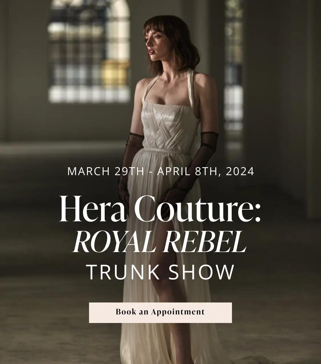 Hera Couture: Royal Rebel Trunk Show Banner Mobile