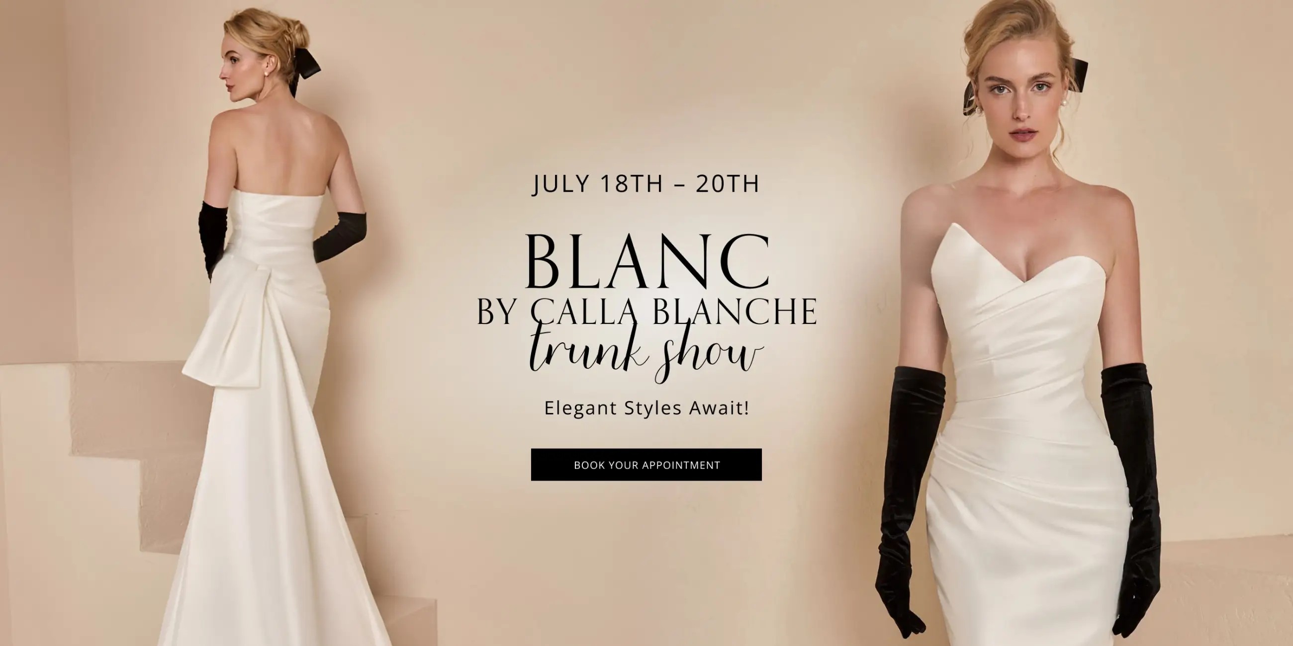 Blanc by Calla Blanche Trunk Show Desktop Banner