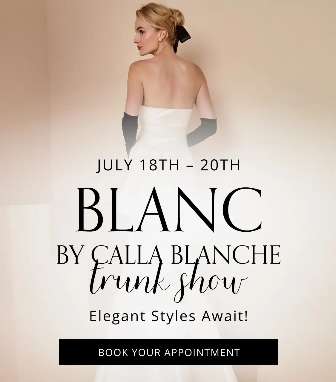 Blanc by Calla Blanche Trunk Show Mobile Banner