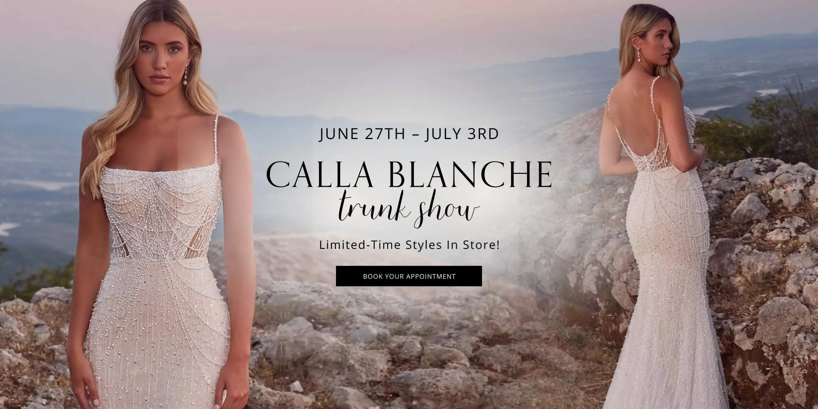 Calla Blanche Trunk Show Desktop Banner