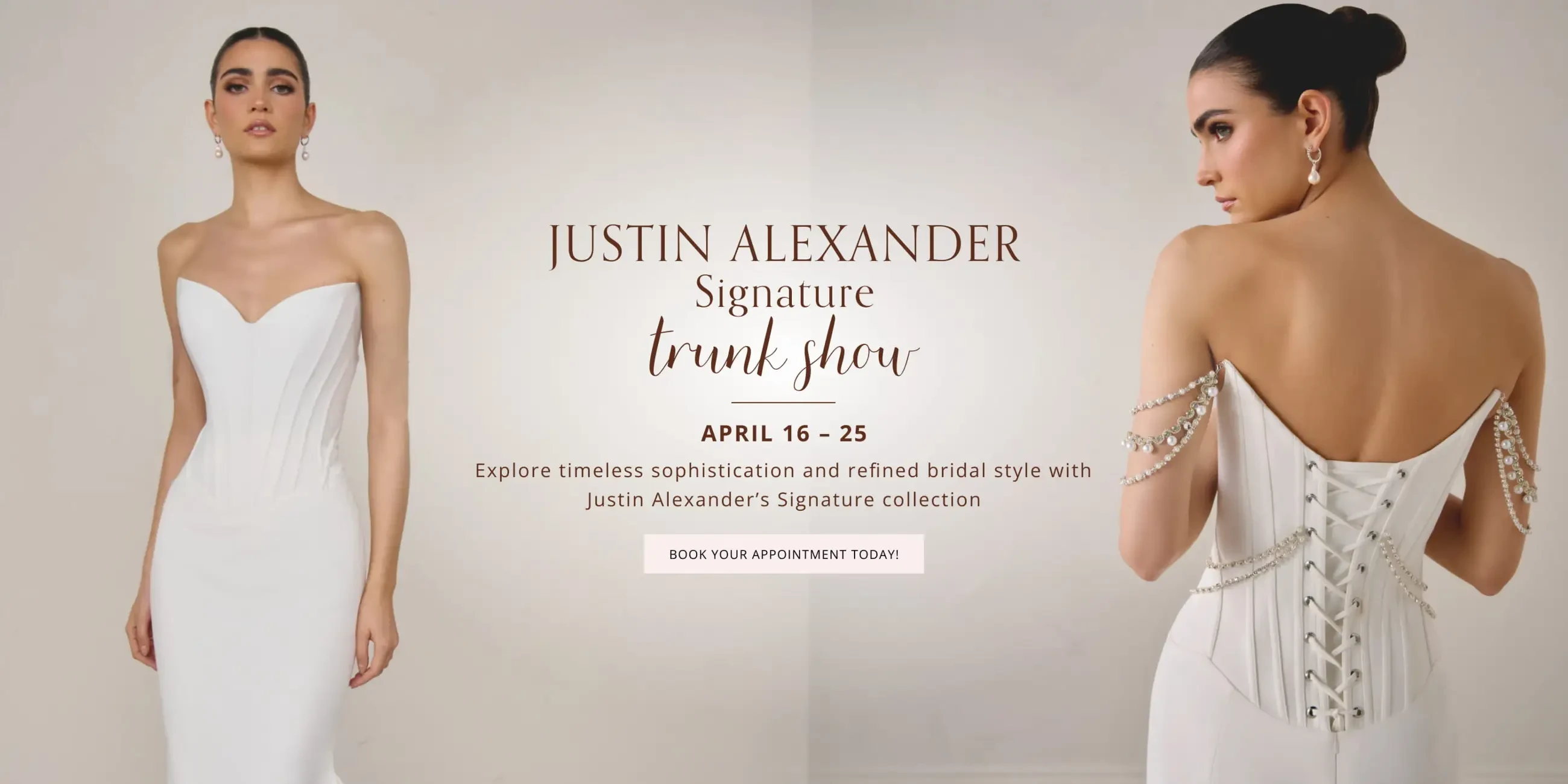 Justin Alexander Signature Trunk Show Desktop Banner