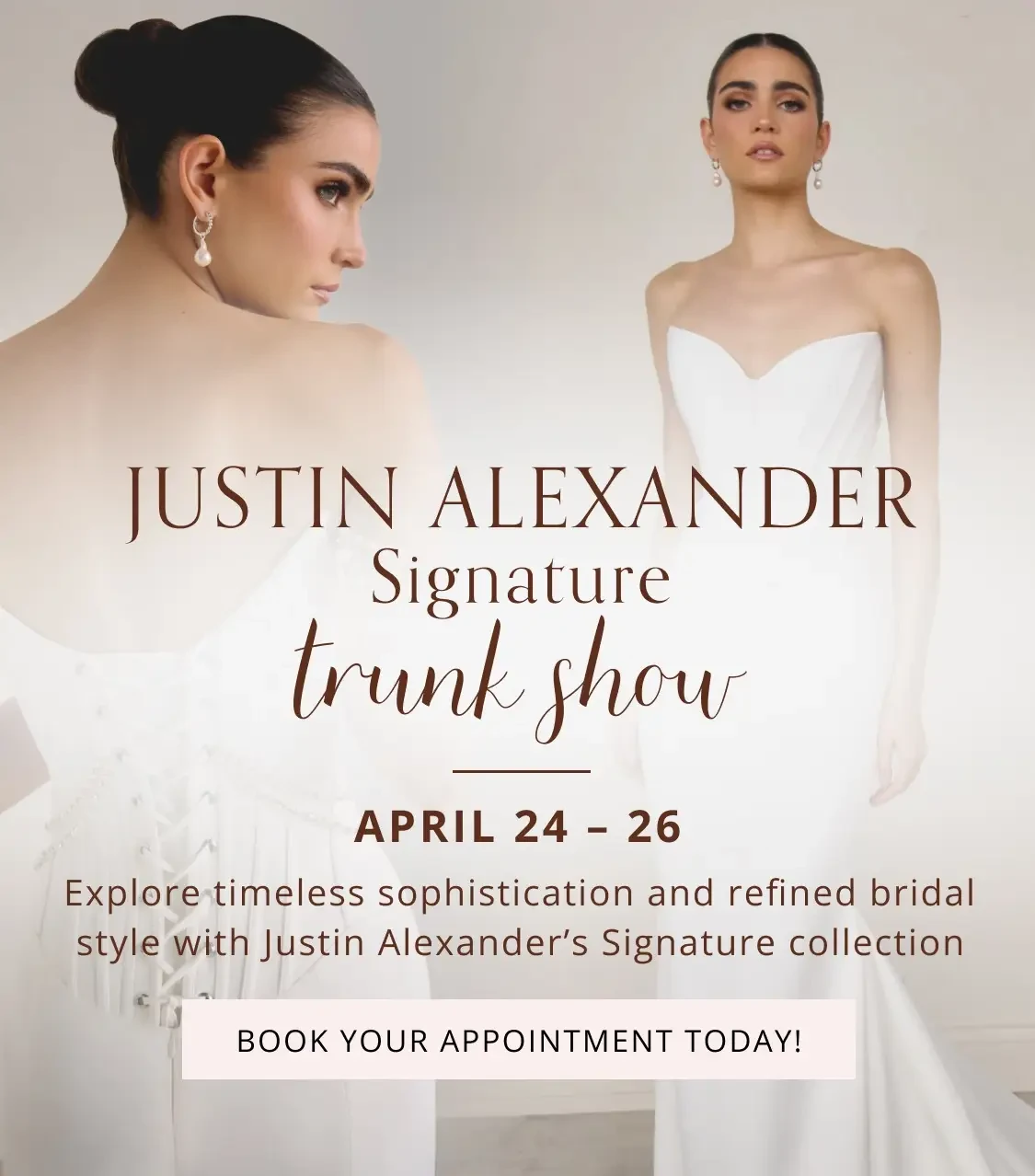 Justin Alexander Signature Trunk Show Mobile Banner